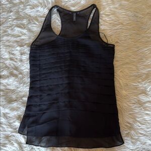 Guess Black Ruched Sleeveless Tank Top
